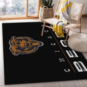 Chicago Bears Imperial Chrome NFL Living Room Carpet Rug Home Decor