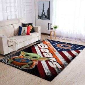 Chicago Bears NFL Team Logo Baby Yoda Us Style Nice Gift  Living Room Carpet Rug Home Decor