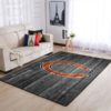 Chicago Bears NFL Team Logo Grey Wooden Style Nice Gift Living Room Carpet Rug Home Decor