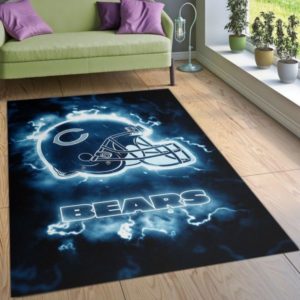 Chicago Bears Neon NFL Living Room Carpet Rug Home Decor
