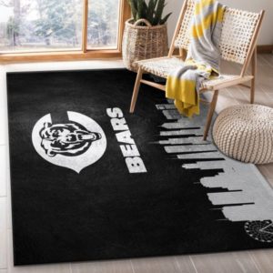 Chicago Bears Skyline NFL Team Logos Living Room Carpet Rug Home Decor