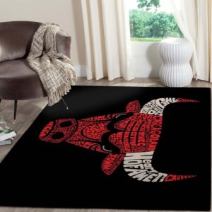 Chicago Bulls Basketball Team Retro Logo Vintage Recycled NBA Rug Home Decor