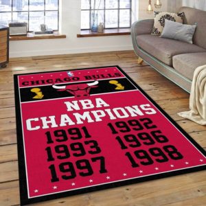 Chicago Bulls Champions 1991 – 1998  NBA Living Room Carpet Rug Home Decor