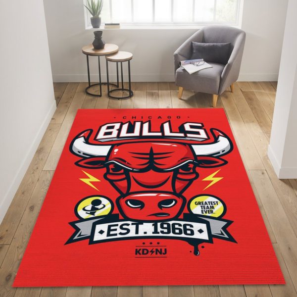 Chicago Bulls EST 1966 NBA Living Room Carpet Rug Home Decor