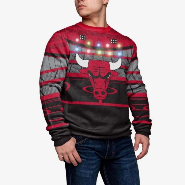 Chicago Bulls Logo Basketball Court Unisex Christmas Ugly Sweater Sweatshirt