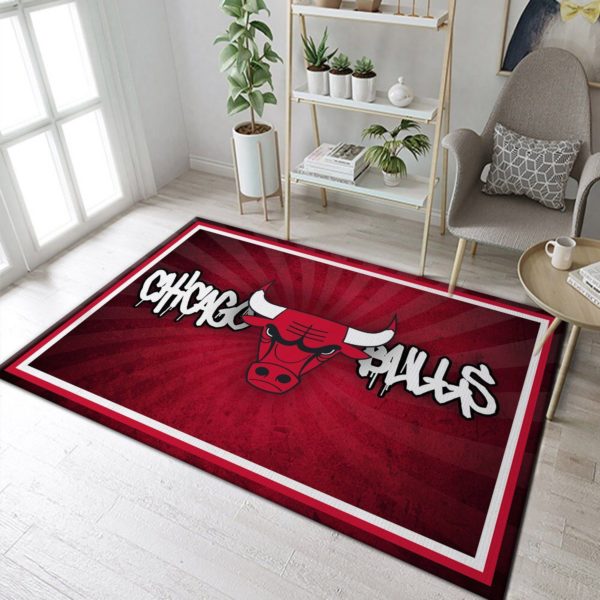 Chicago Bulls Melt NBA Living Room Carpet Rug Home Decor