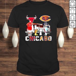Chicago Bulls Michael Jordan and Walter Payton Chicago Bears signatures Gift Top