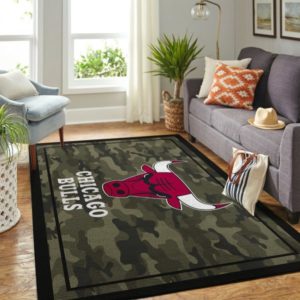 Chicago Bulls NBA Team Logo Camo Style Nice Gift Living Room Carpet Rug Home Decor