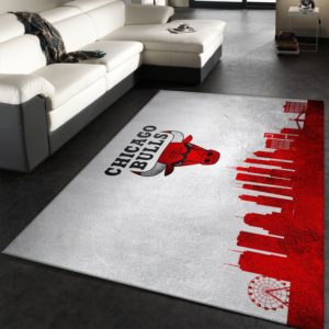 Chicago Bulls Skyline NBA Living Room Carpet Rug Home Decor