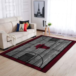 Chicago Bulls Team Logo Grey Wooden Style Nice Gift NBA Living Room Carpet Rug Home Decor