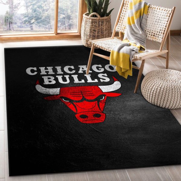 Chicago Bulls Team Logo NBA Living Room Carpet Rug Home Decor