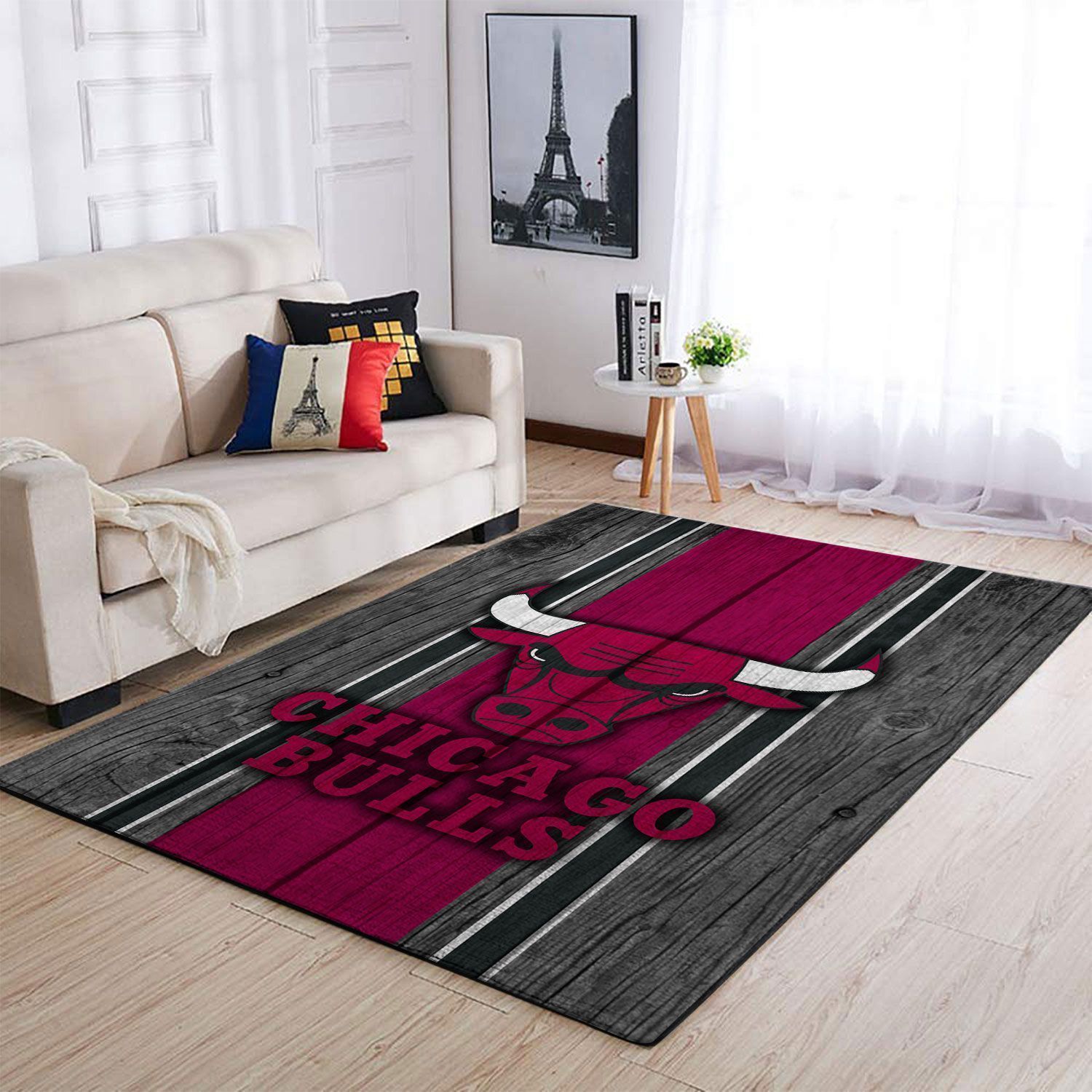 Chicago Bulls Team Logo Wooden Style Gifts NBA Rug Home Decor Chicago Bulls Team Logo Wooden Style Gifts NBA Rug Home Decor