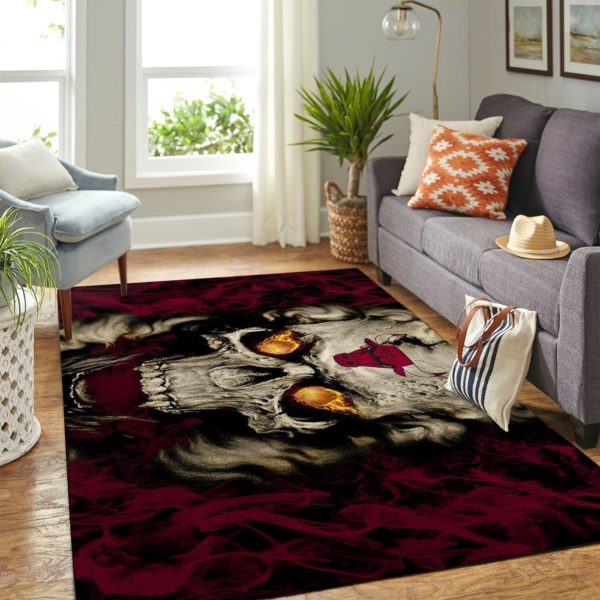 Chicago Bulls With Skull NBA Living Room Carpet Rug Home Decor