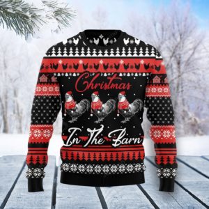 Chicken Santa Christmas Ugly Sweater