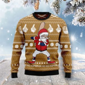 Santa Claus Baseball Christmas Ugly Sweater