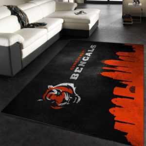 Cincinnati Bengals Logo NFL Living Room Carpet Rug Home Decor