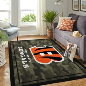 Cincinnati Bengals NFL Team Logo Camo Style Nice Gift  Living Room Carpet Rug Home Decor