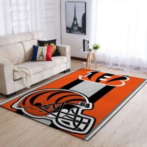 Cincinnati Bengals NFL Team Logo Helmet Nice Gift Living Room Carpet Rug Home Decor