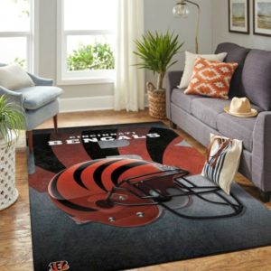Cincinnati Bengals NFL Team Logo Helmet Style Nice Gift  Living Room Carpet Rug Home Decor