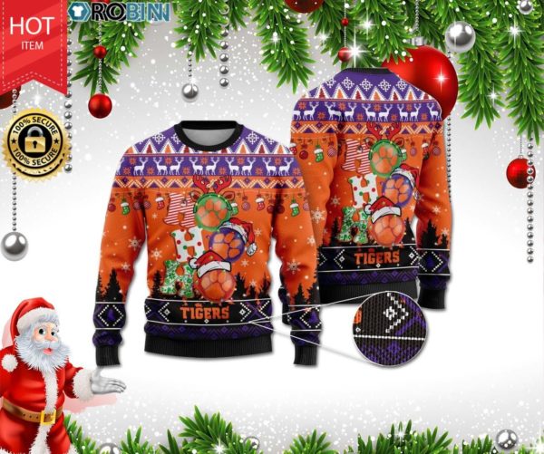 Clemson Tigers NFL Ho Ho Ho Christmas Ugly Sweater