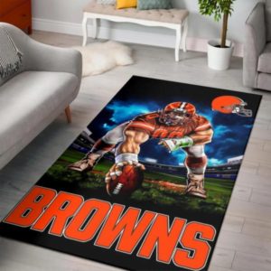Cleveland Browns Ferocious Football NFL Living Room Carpet Rug Home Decor