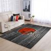 Cleveland Browns NFL Black And White Living Room Carpet Rug Home Decor