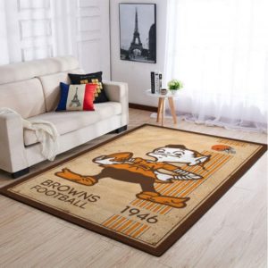 Cleveland Browns NFL Team Logo Retro Style Nice Gift Living Room Carpet Rug Home Decor