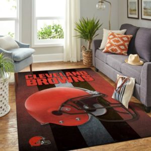 Cleveland Browns Nfl Team Logo Helmet Style Nice Gift Living Room Carpet Rug Home Decor