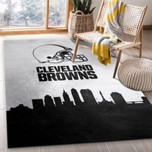 Cleveland Browns Skyline NFL Living Room Carpet Rug Home Decor