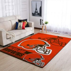 Cleveland BrownsNFL Team Logo Helmet Nice Gift Living Room Carpet Rug Home Decor