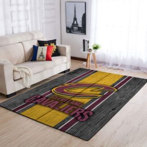 Cleveland Cavaliers NBA Team Logo Wooden Style Nice Living Room Carpet Rug Home Decor