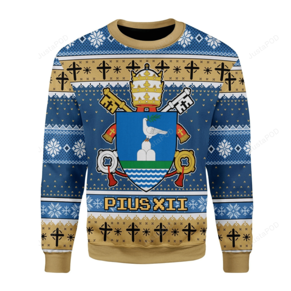Coat Of Arms Of Pope Pius XII Christmas Ugly Sweater