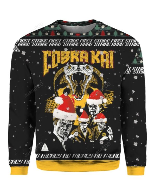 Cobra Kai Strike First Strike Fast No Mercy Christmas Ugly Sweater