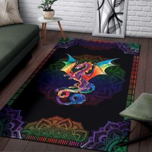 Colorful Dragon Mandala Living Room Carpet Rug Home Decor