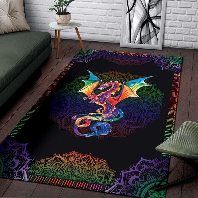 Colorful Dragon Mandala Living Room Carpet Rug Home Decor Colorful Dragon Mandala Living Room Carpet Rug Home Decor