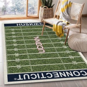 Connecticut Huskies Team Home Field NFL Living Room Carpet Rug Home Decor