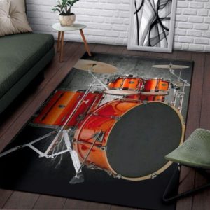 Cool Drum Grey Background Living Room Carpet Rug Home Decor