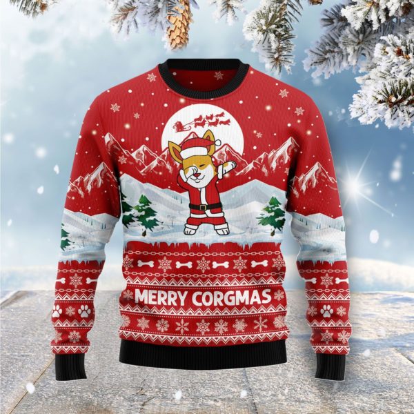 Corgi Merry Xmas Dab Christmas Ugly Sweater