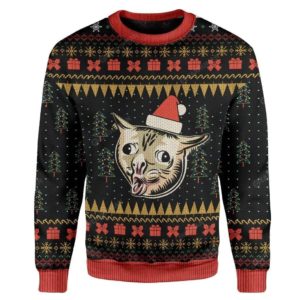 Coughing Cat Meme Christmas Ugly Sweater