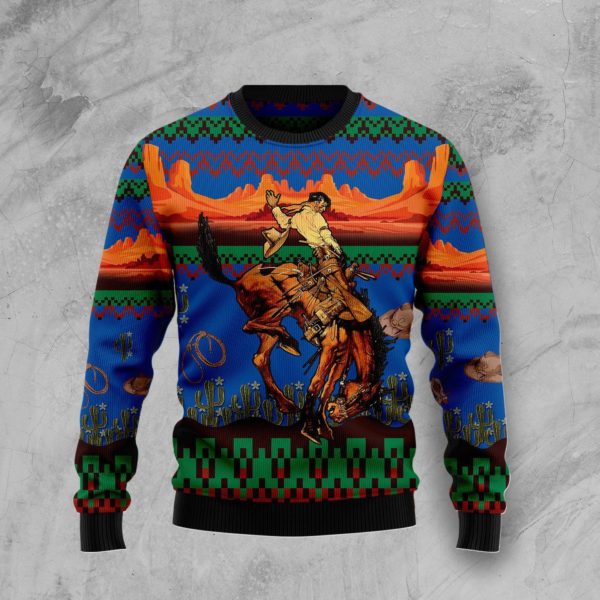 Cowboy Desert Christmas Ugly Sweater