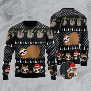 Cute Sloth Santa Christmas Ugly Sweater