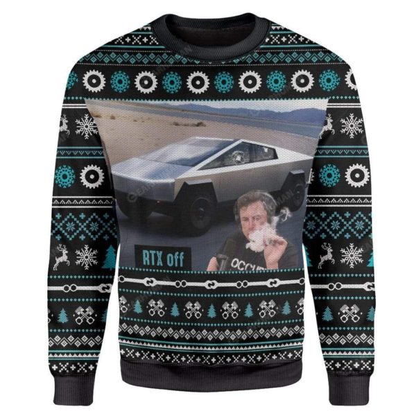 Cybertruck RTX On Off Christmas Ugly Sweater