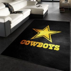 Dallas Cowboys NFL Black Living Room Carpet Rug Home Decor