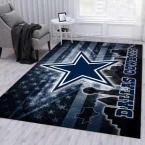 Dallas Cowboys NFL With Flag USA Living Room Carpet Rug Home Decor
