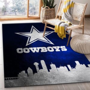 Dallas Cowboys Skyline NFL Living Room Carpet Rug Home Decor
