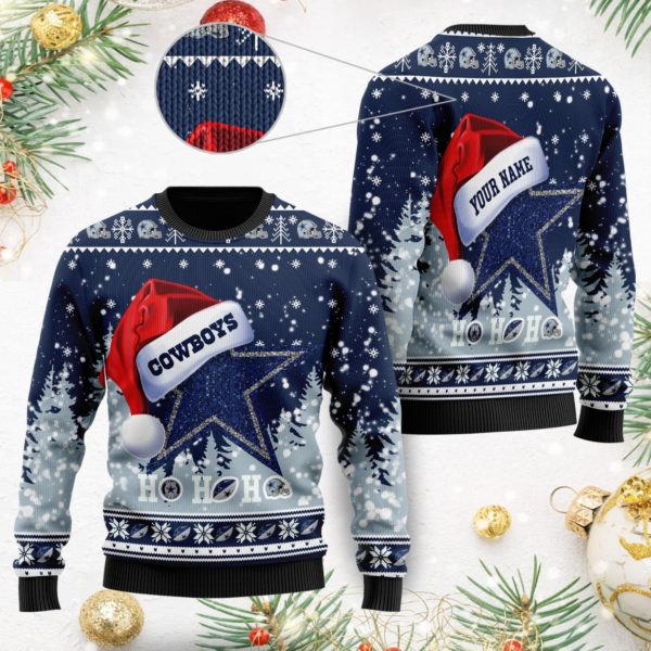 Dallas Cowboys Symbol Wearing Santa Christmas Ugly Sweater