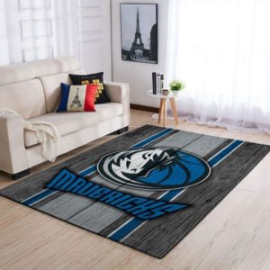 Dallas Mavericks NBA Team Logo Wooden Style Nice Living Room Carpet Rug Home Decor