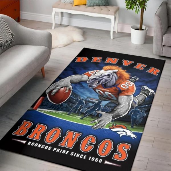 Denver Broncos 1960 NFL Living Room Carpet Rug Home Decor Denver Broncos 1960 NFL Living Room Carpet Rug Home Decor