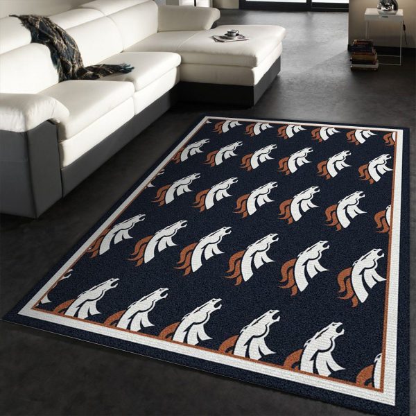 Denver Broncos Logo NFL Living Room Carpet Rug Home Decor Denver Broncos Logo NFL Living Room Carpet Rug Home Decor