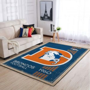 Denver Broncos NFL Team Logo Retro Style Nice Gift  Living Room Carpet Rug Home Deco230:253r
